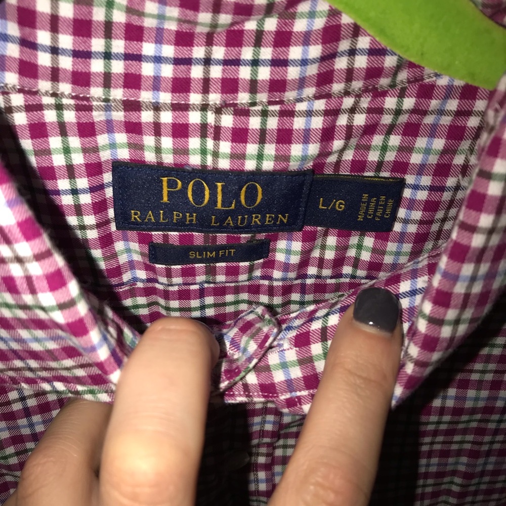 Casual Polo Button Down Size Large - image 3